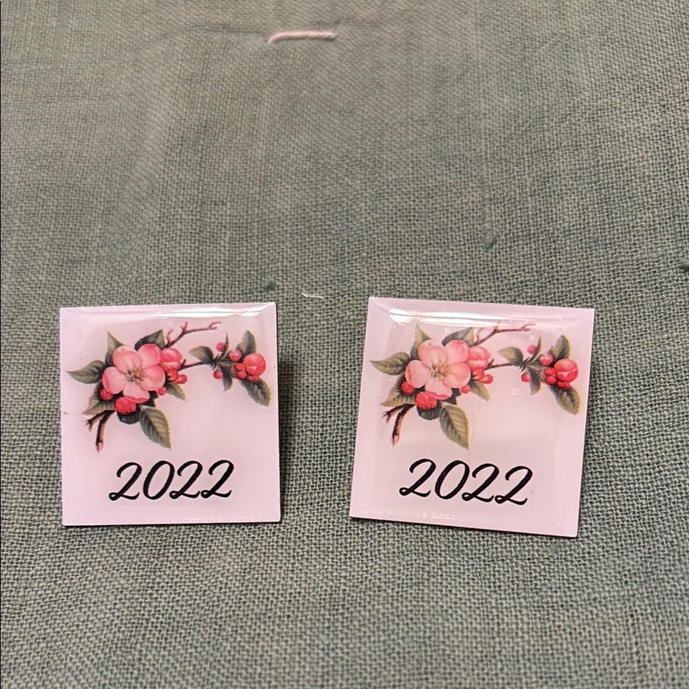 Floral Square Pin with 2022 Design. Apple Blossom Festival, Winchester Virginia